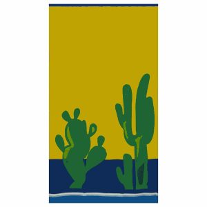Toalla de playa de algodón con cactus