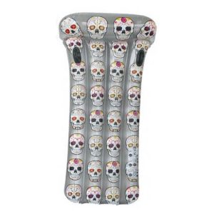 Colchón Hinchable Aremar Plata con Asas de Calaveras Mexicanas