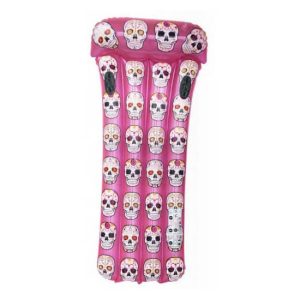 Colchón Hinchable Rosa con Asas de Calavera Mexicana Aremar
