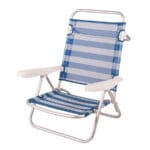 Silla de Playa de Aluminio Reclinable para Tumbarse - Rayas Azules y Blancas Evy Aremar