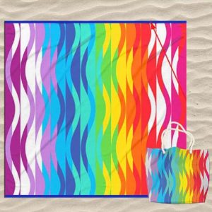 Toalla Doble Rayas de Colores con Bolso