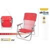 Silla de playa baja de aluminio rojo con asa