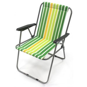 Silla de cretona con muelles y reposabrazos