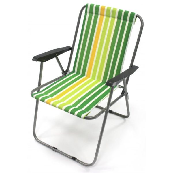 Silla de cretona con muelles y reposabrazos