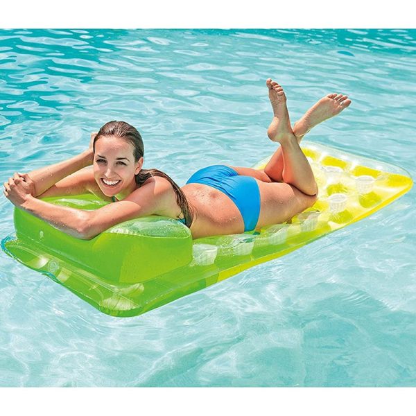 Colorido tapete para tazas Hinchable con cojín Intex #58890 Verde