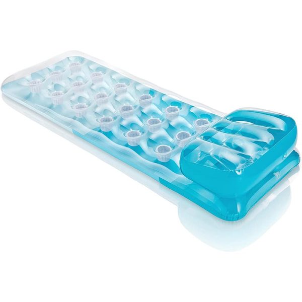 Colorido tapete para tazas Hinchable con cojín Intex #58890 Azul