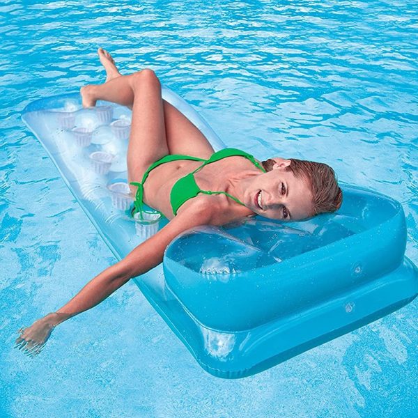 Colchón inflable de colores Intex con cojín #58890 azul