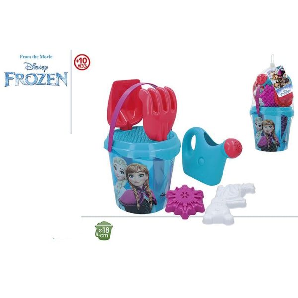 Juego de cubo de playa transparente Frozen de Disney con regadera