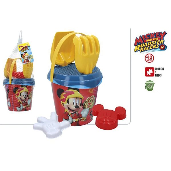 Juego de cubos de playa Disney Mickey Roadster Racers