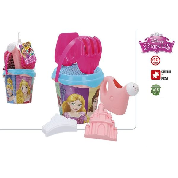 Juego de cubo de playa con regadera de princesas Disney