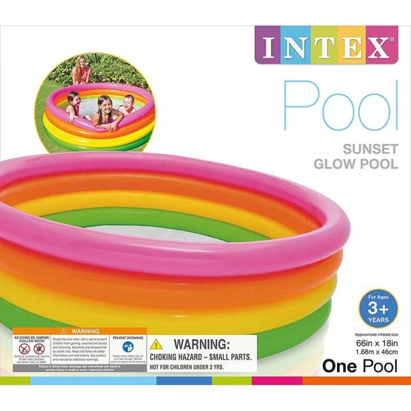 Piscina hinchable grande Intex con 4 anillos de colores #56441