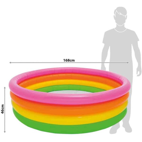 Piscina Intex Hinchable 4 Anillas Colores 168 cm #56441