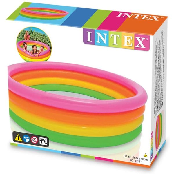 Piscina Intex Hinchable 4 Anillas Colores 168 cm #56441