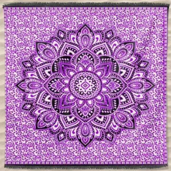 Toalla india grande con mandala 240 x 210 cm