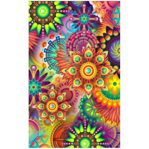 Toalla de playa de microfibra con mandalas psicodélicos