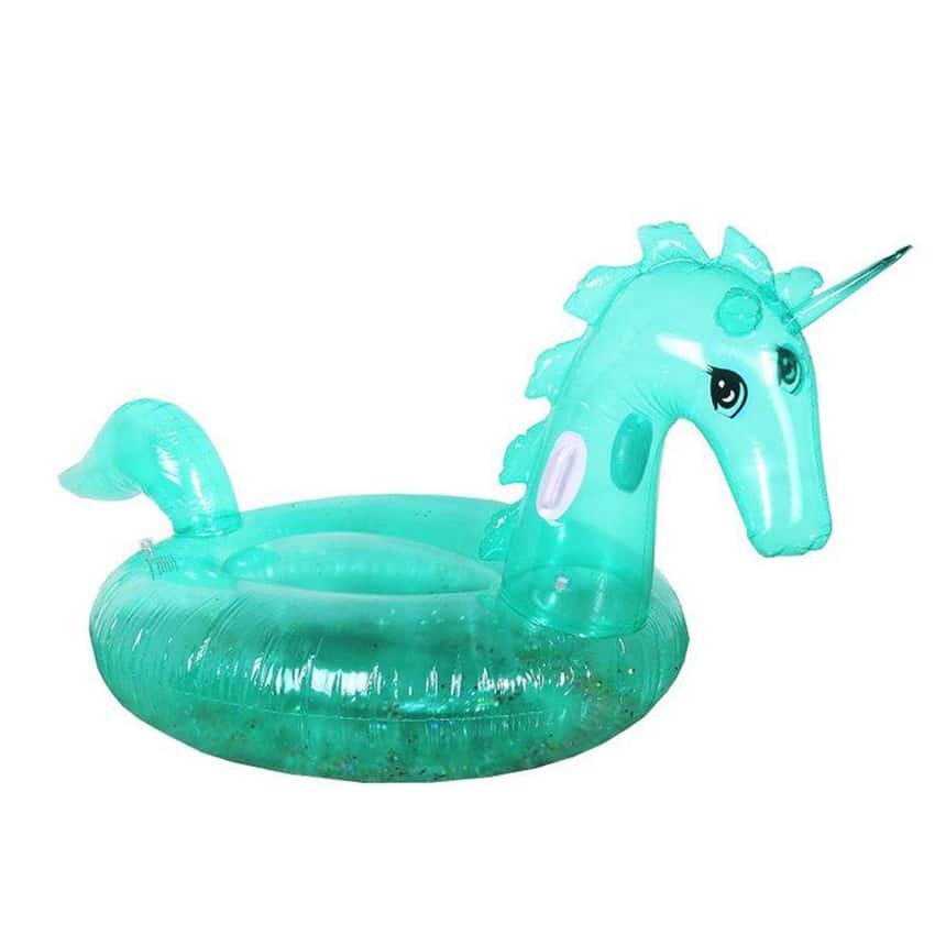 Hinchable Transparente con Purpurina Verde Aremar
