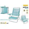 Aktive Silla de Playa Reclinable de Aluminio para Reclinarse Cerúleo con Rayas