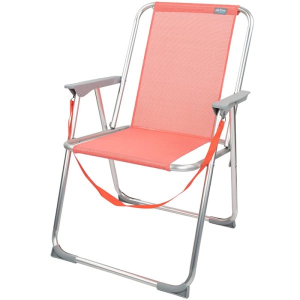 Silla Playa Tradicional de Aluminio Rosa con Alas Aktive