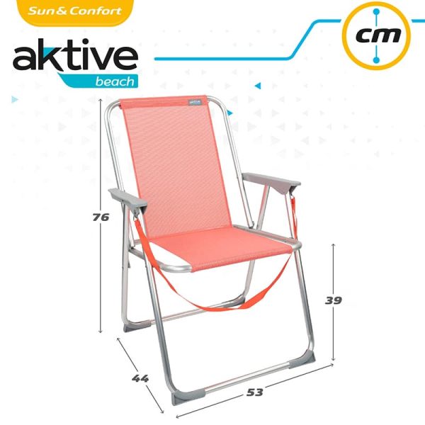 Silla Playa Tradicional de Aluminio Rosa con Alas Aktive