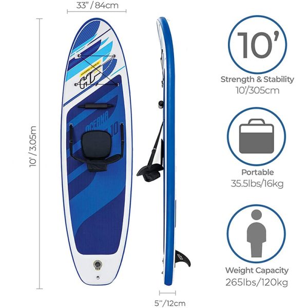 Tabla de Paddle Surf Convertible Hinchable Oceana con Bomba Manual Bestway Hydro-Force
