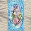 Toalla de playa de microfibra con ancla y flores