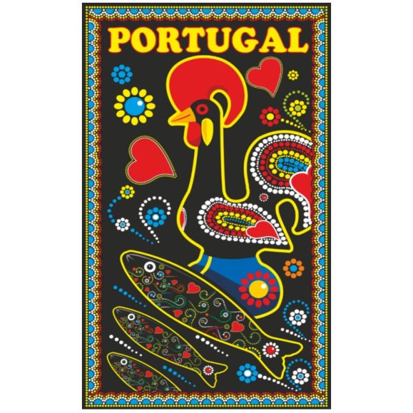 Toalla de playa de microfibra Galo de Barcelos Sardinhas Portugal