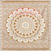 Toalla circular grande con mandala indio, 240 x 210 cm
