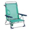 Silla de Playa de Aluminio Reclinable para Tumbarse con Asas Alco Ciano