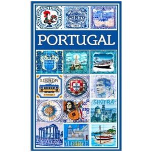 Toalla de playa de microfibra con motivos de azulejos alusivo a Portugal