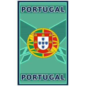 Toalla de Playa Portugal Microfibra Escudo Cian