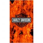 Toalla de playa de microfibra Harley Davidson Flames