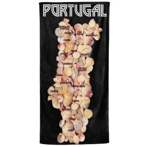 Toalla de Playa de Microfibra Mapa Portugal Conchas