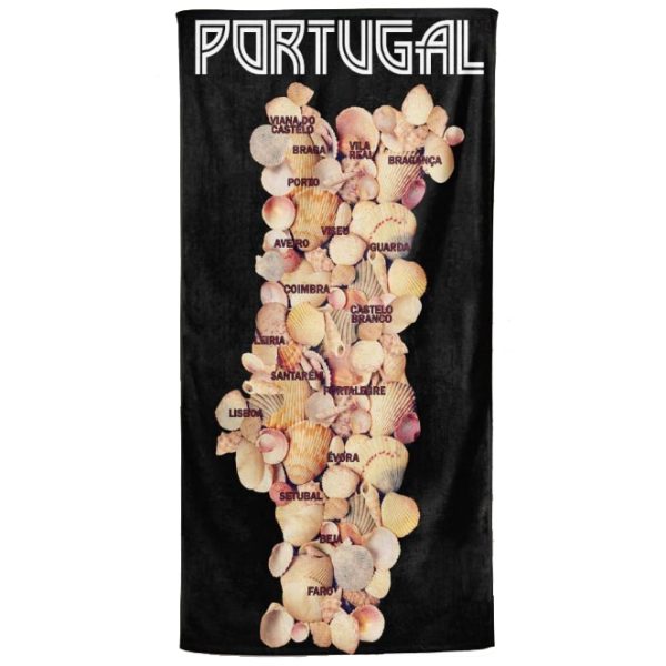 Toalla de Playa de Microfibra Mapa Portugal Conchas