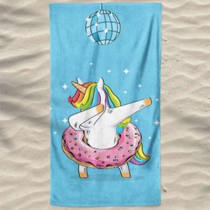 Toalla de playa de microfibra con unicornio bailando