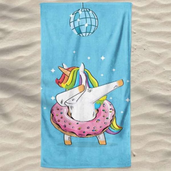 Toalla de playa de microfibra con unicornio bailando