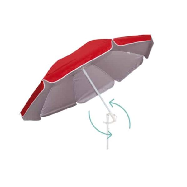 Sombrilla de Poliéster Protección UV 1,76 m Resistente con Media Luna Roja