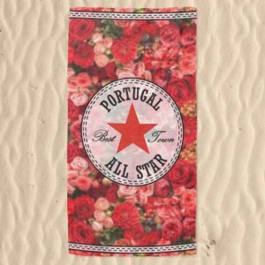 Toalla de playa Portugal All Stars de microfibra rosa