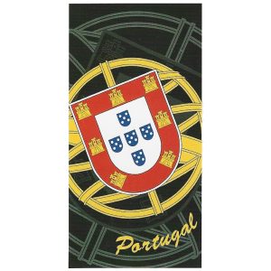 Toalla de Playa Microfibra Negra Escudo de Portugal 180x100 cm