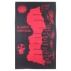 Toalla de playa de algodón con mapa del Algarve - Rosa