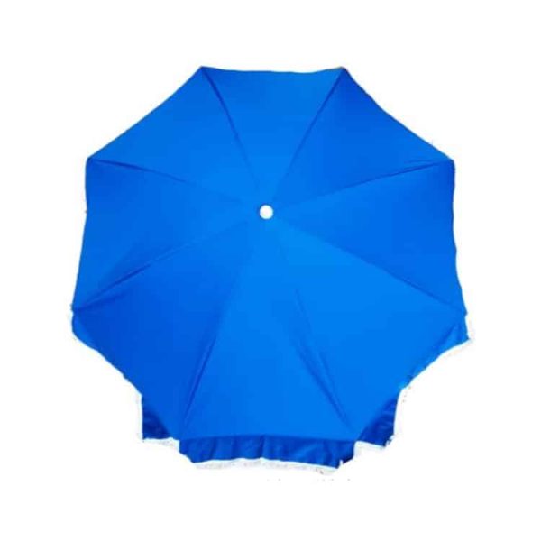 Parasol Nacional de Algodón con Flecos Resistente y Media Luna Azul