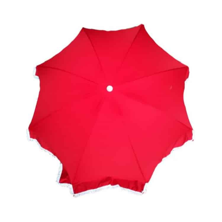 Parasol Nacional de Algodón con Flecos Resistente y Media Luna Roja