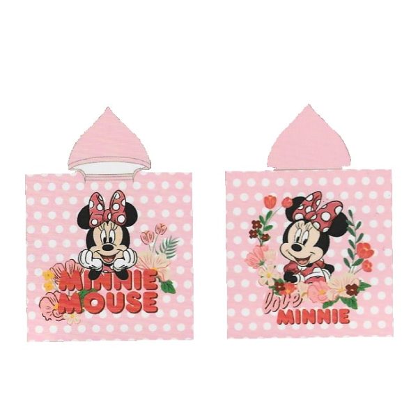 Poncho de Playa Infantil Poliéster Minnie Mouse Flores