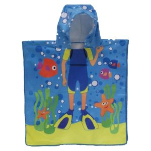 Poncho de playa de poliéster para niños