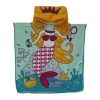 Poncho de playa infantil de poliéster sirena