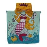 Poncho de playa infantil de poliéster sirena
