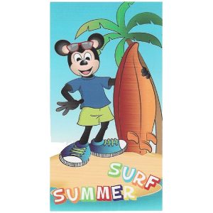 Toalla de playa infantil de microfibra Surfer Mouse Summer Surf