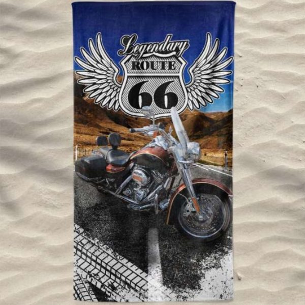 Toalla de playa de microfibra Harley Davidson Legendary Route 66