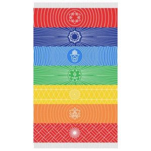 Toalla Pareo de Algodón con Flecos Chakras