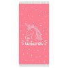 Toalla Pareo de Algodón con Flecos Soy Unicornio Rosa