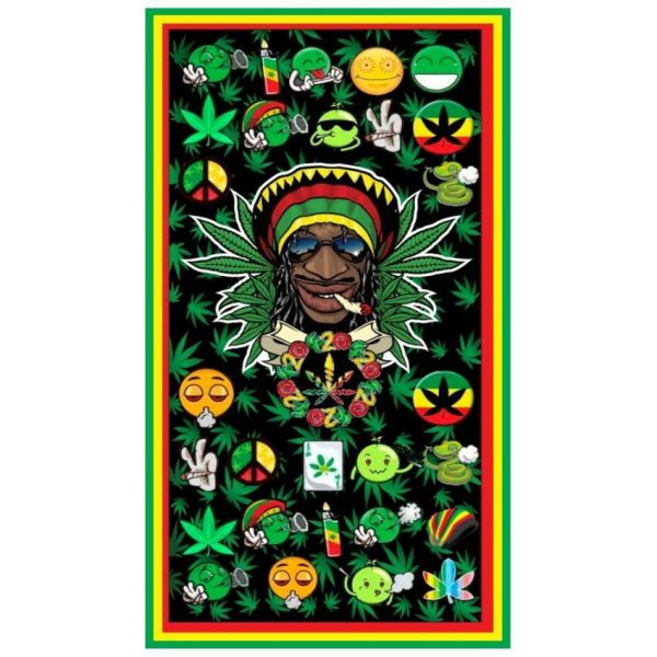 Toalla de playa de microfibra Bob Marley Emojis